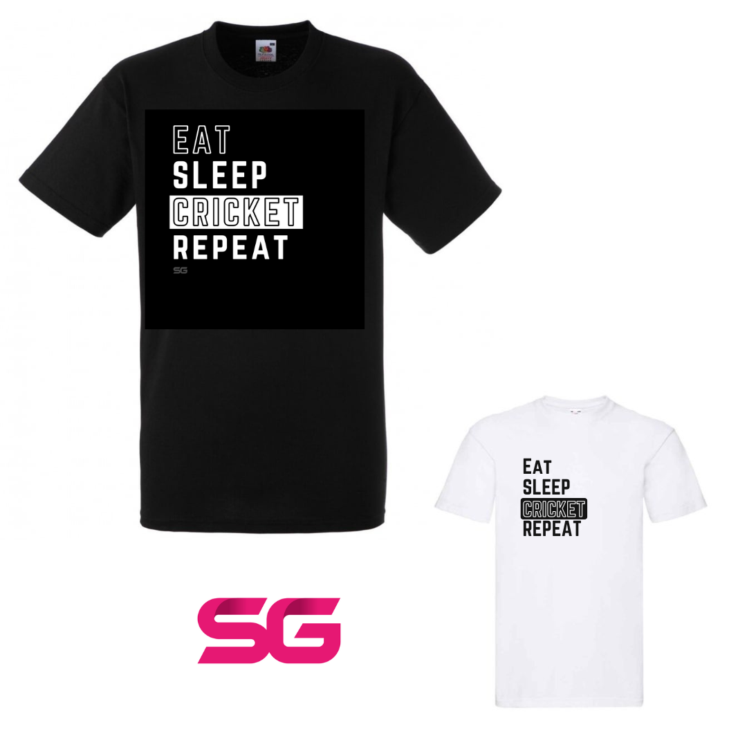 T-Shirt 'Eat Sleep Cricket Repeat'